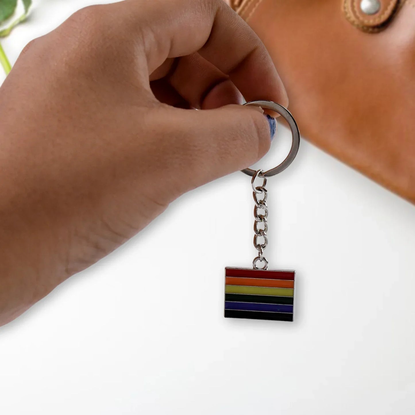Rainbow Design Metal Keyring Key Chain (1 Pc) - Zidbik