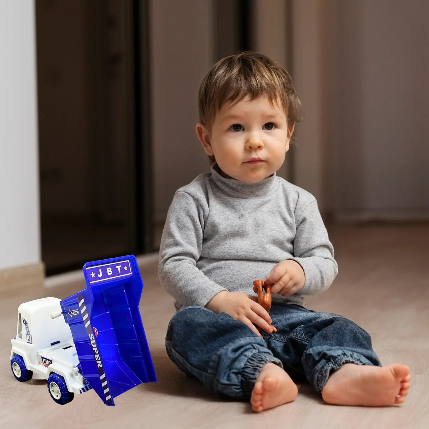 4485 Big Size Friction Powered Dumper Toy Truck For Kids. With Opening Container Feature. Strong Durable Plastic Material. Indoor Outdoor Play. Miniature Scaled Models Truck - Zidbik