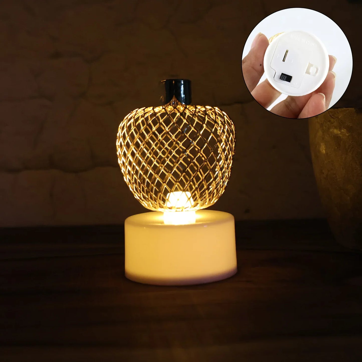 Decorative Apple Shape Led Tealight Candles - (4 Pc) - Zidbik