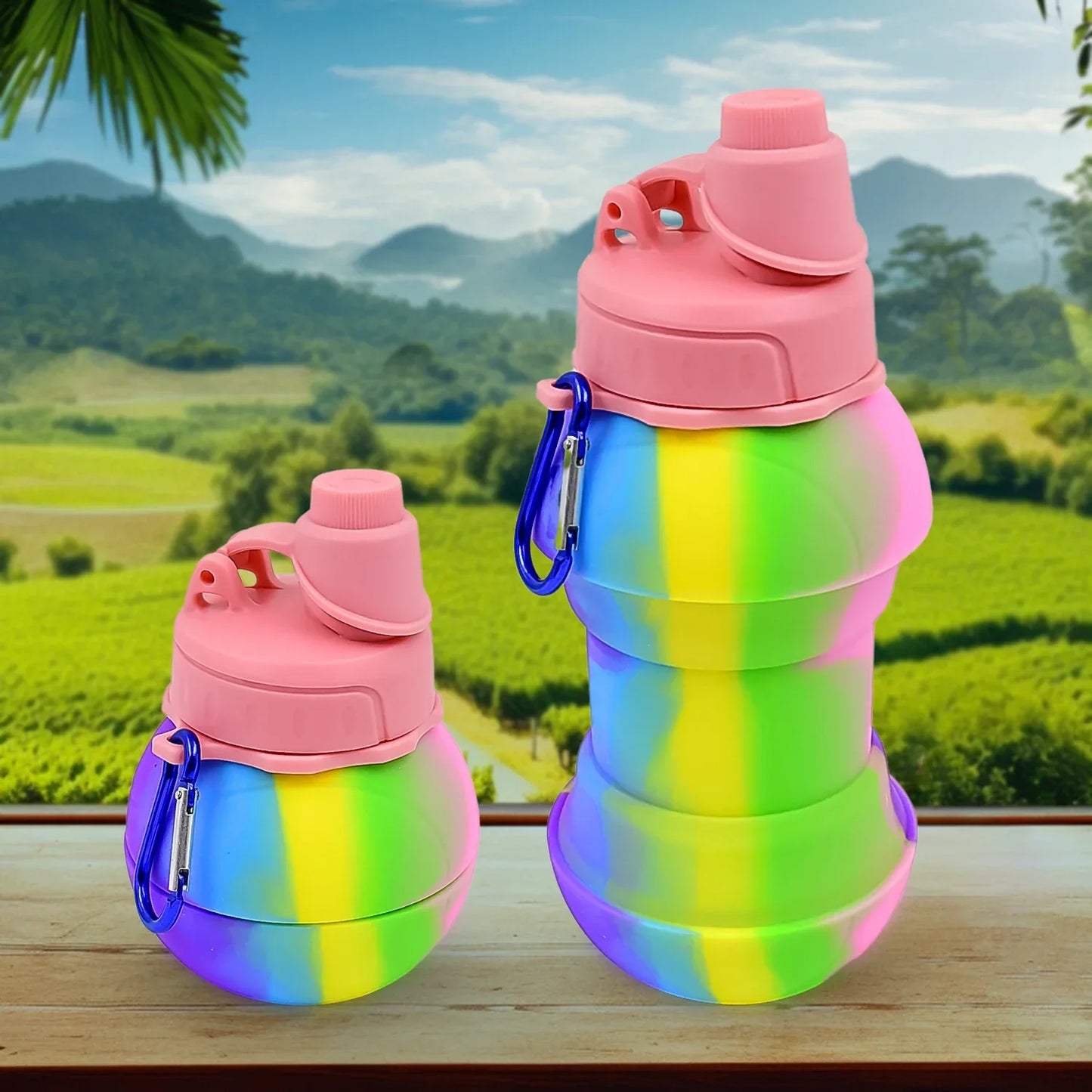 Flexible Collapsible Silicone Sports Water Bottle (260 Ml 20 Cm Folding) - Zidbik
