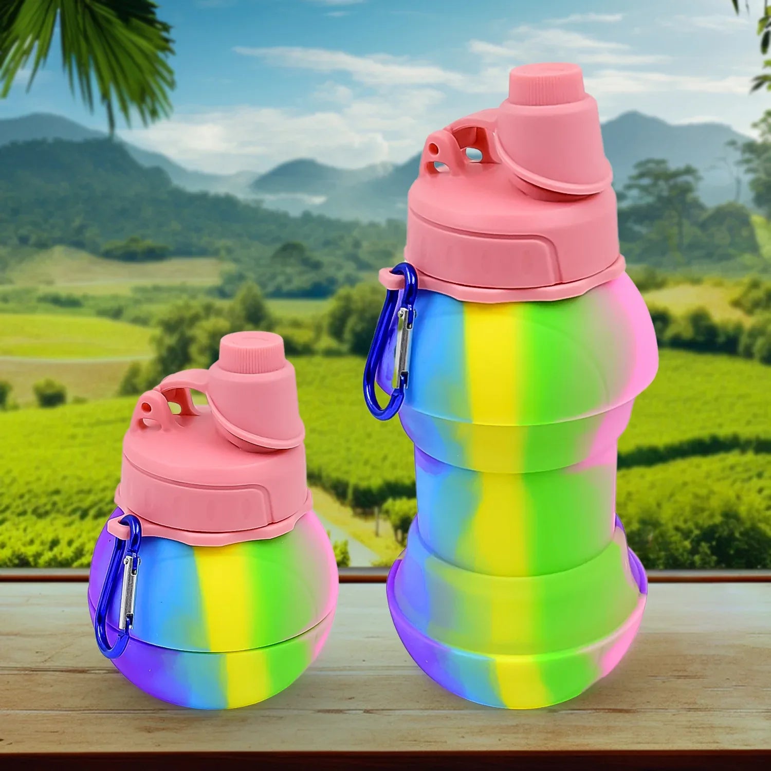 Flexible Collapsible Silicone Sports Water Bottle (260 Ml 20 Cm Folding) - Zidbik