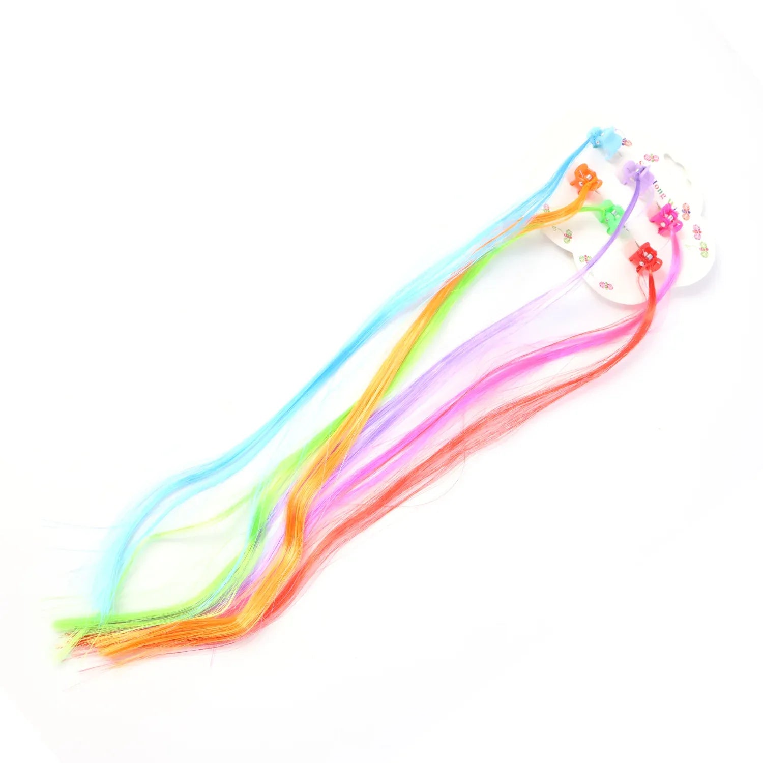 Kids Hair Extensions With Hair Clips (6 Pc Mix Color) - Zidbik