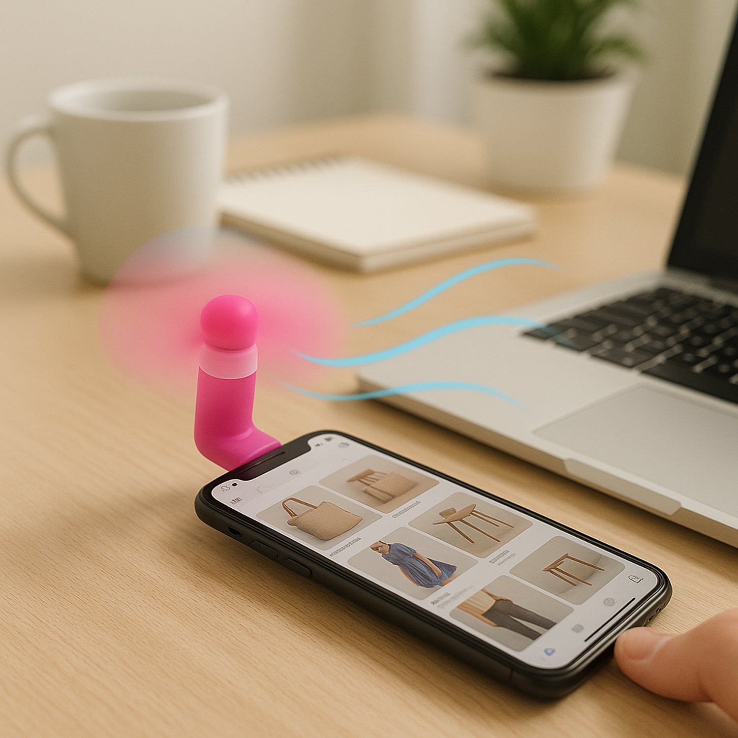 Mini Mobile Phone Cooling Fan - (1 Pc) - Zidbik