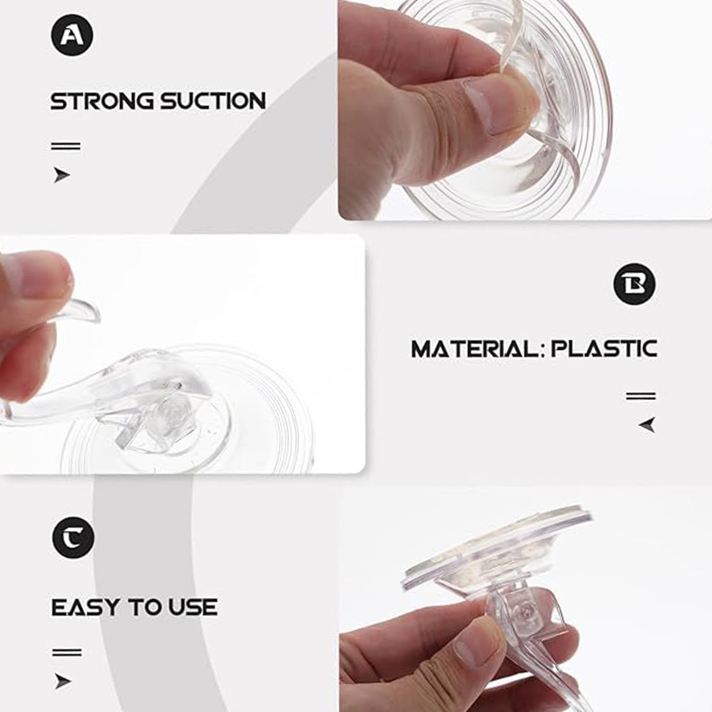 Plastic Suction Cup Hook (1 Pc) - Zidbik