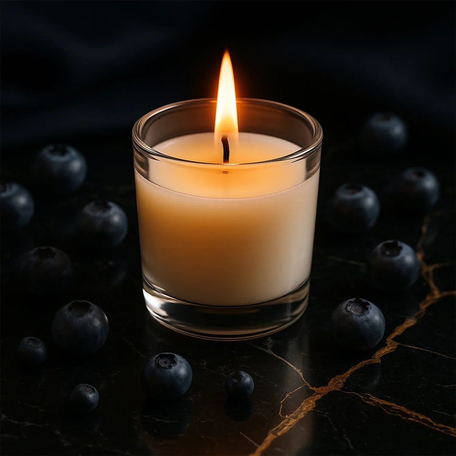 Inlief Blueberry Soy-blend Votive Candle Glass 50 Gm (1 Pc) - Zidbik
