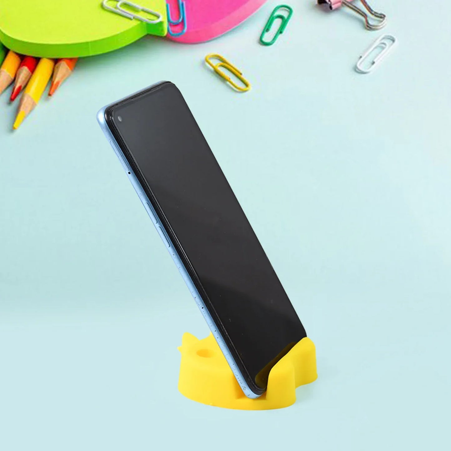 Multi-functional Apple-shaped Plastic Mobile Stand With Pen Holder (1 Pc Mix Color) - Zidbik