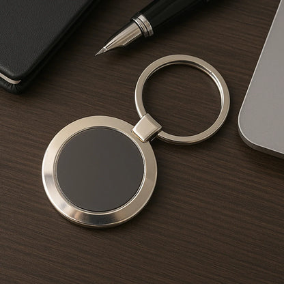 Premium Round Shape Metal Keychain (1 Pc) - Zidbik
