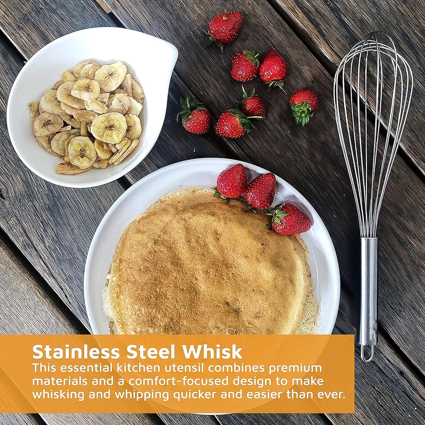 Large Stainless Steel Balloon Whisk  Heavy-duty Kitchen Tool (30cm  1 Pc) - Zidbik