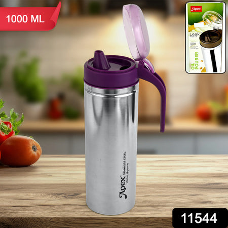 Apex 1000ml Approx. Stainless Steel Oil Pourer (1 Pc) - Zidbik