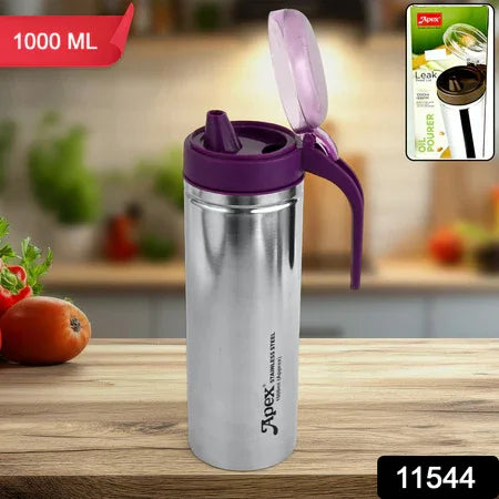 Apex 1000ml Approx. Stainless Steel Oil Pourer (1 Pc) - Zidbik