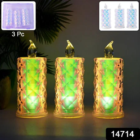 Led Flameless Decorative Candle Lights (3 Pc Set) - Zidbik
