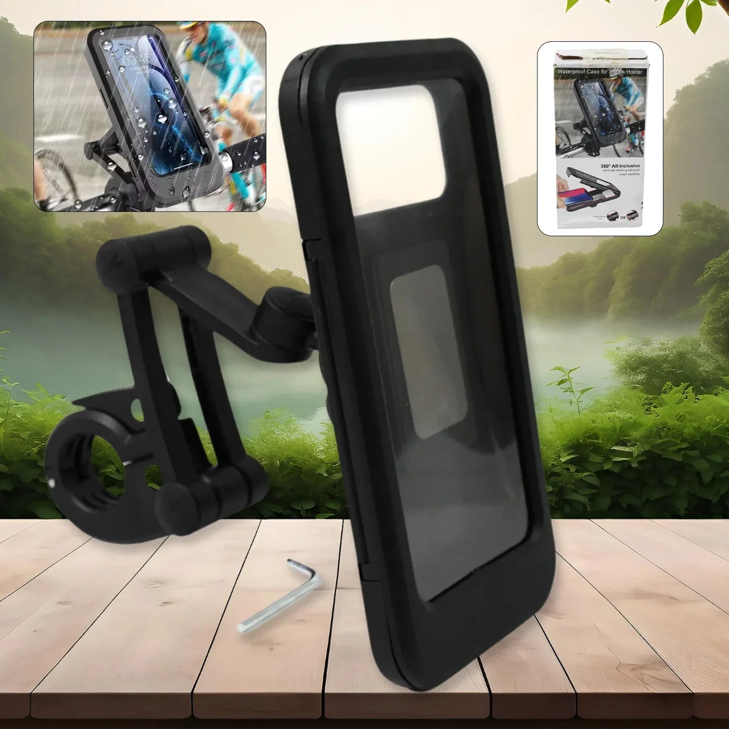 360 Rotation Bike Phone Mount Waterproof Cell Phone Holder (1 Pc) - Zidbik