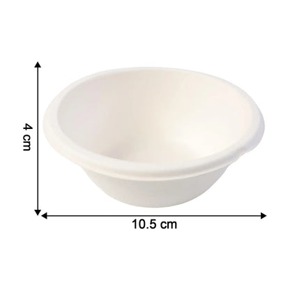 Freshee 180 Ml Round Compostable Bagasse Bow (10 Pc) - Zidbik