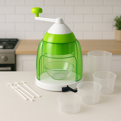 Manual Ice Crusher  Snow Cone Maker With Hand Crank - Zidbik