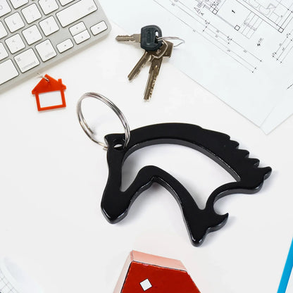 Metal Horse Face Shaped Keychain (1 Pc) - Zidbik