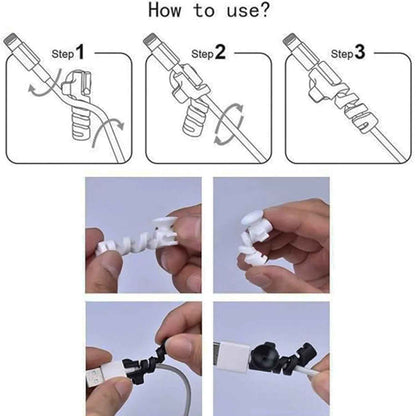 Cable Cord Protector Saver With Suction End (Suction Winder  4 Pcs Set) - Zidbik