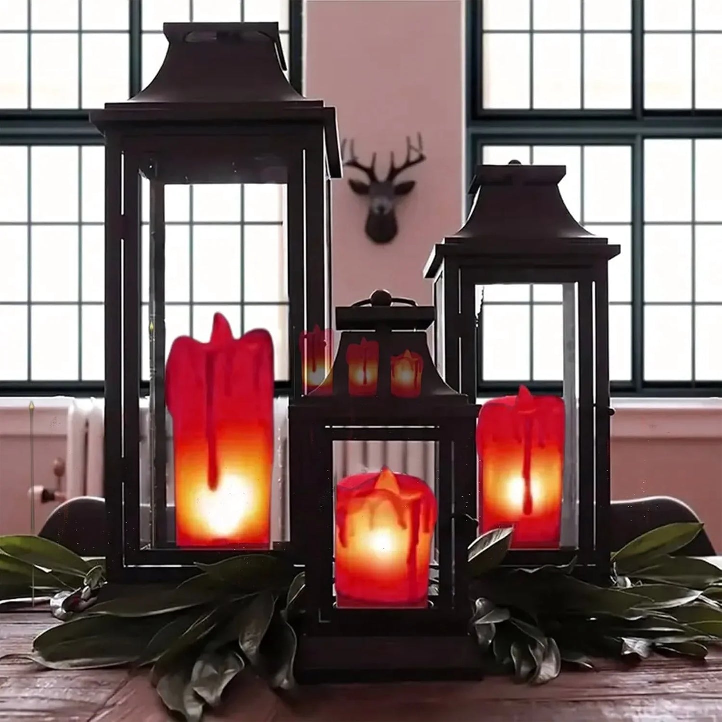 Flameless Melted Design Candles For Decoration (1 Pc) - Zidbik