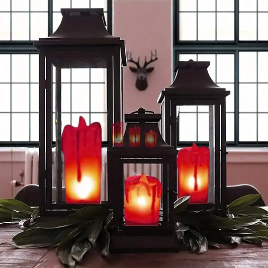 Flameless Melted Design Candles For Decoration (1 Pc) - Zidbik