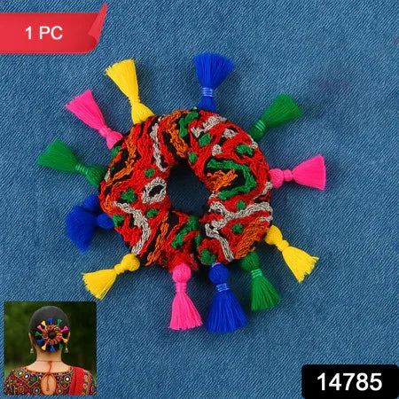 Traditional Multicolor Navratri Hair Bun (1 Pc) - Zidbik