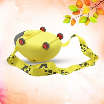 8822 Cute Plastic Bug Shape Water Bottle With Adjustable Shoulder Strap 4 Wheel   Straw Portable Drinking Cup Water Bottle For Kids  Water Bottle  Return Gift For Kids  Water Bottle With Straw  School Kinds Water Bottle (1 Pc) - Zidbik