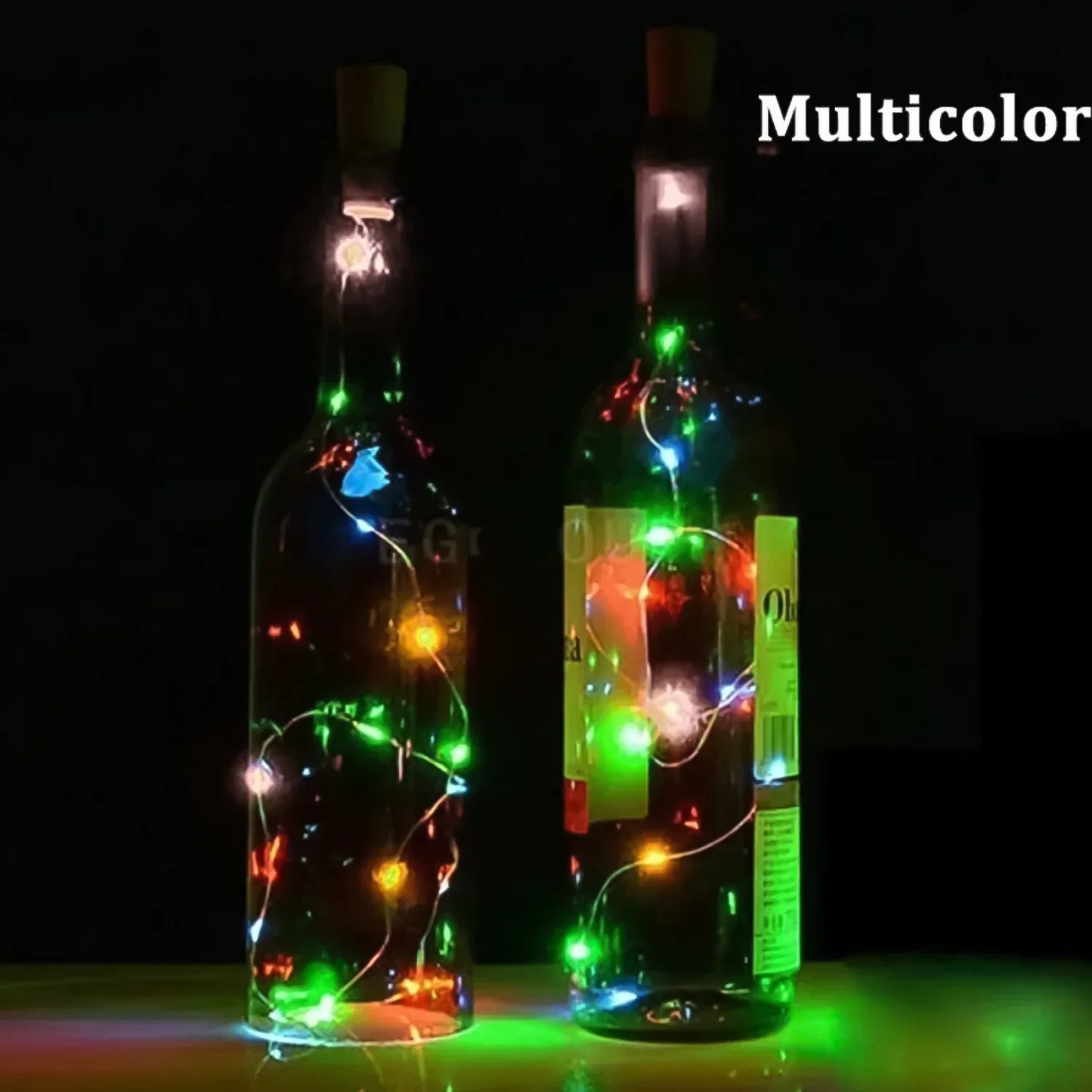 Wine Bottle Cork String Light Multi Led 2m Cable Length Copper Wire Battery Operated (Multicolor Light 1 Pc) - Zidbik