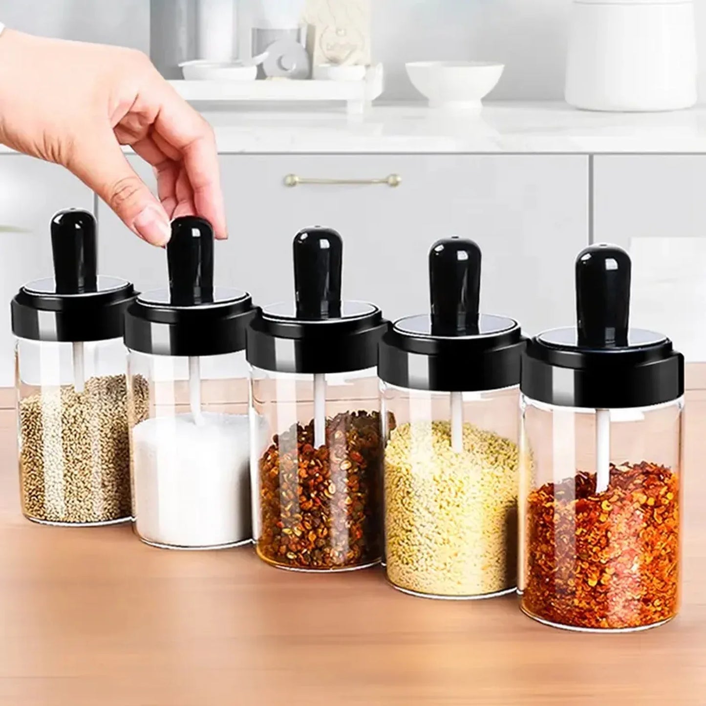Spice Box Glass Jars Multipurpose Masala Seasoning Box Set (1 Pc) - Zidbik