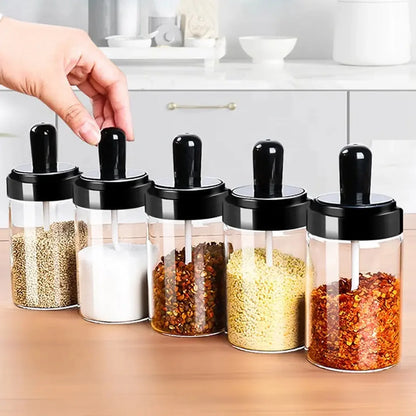 Spice Box Glass Jars Multipurpose Masala Seasoning Box Set (1 Pc) - Zidbik