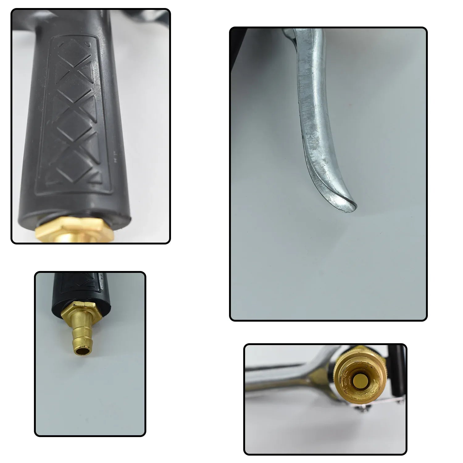 1608 Durable Gold Plated Metal Trigger Hose Nozzle Water Lever Spray - Zidbik