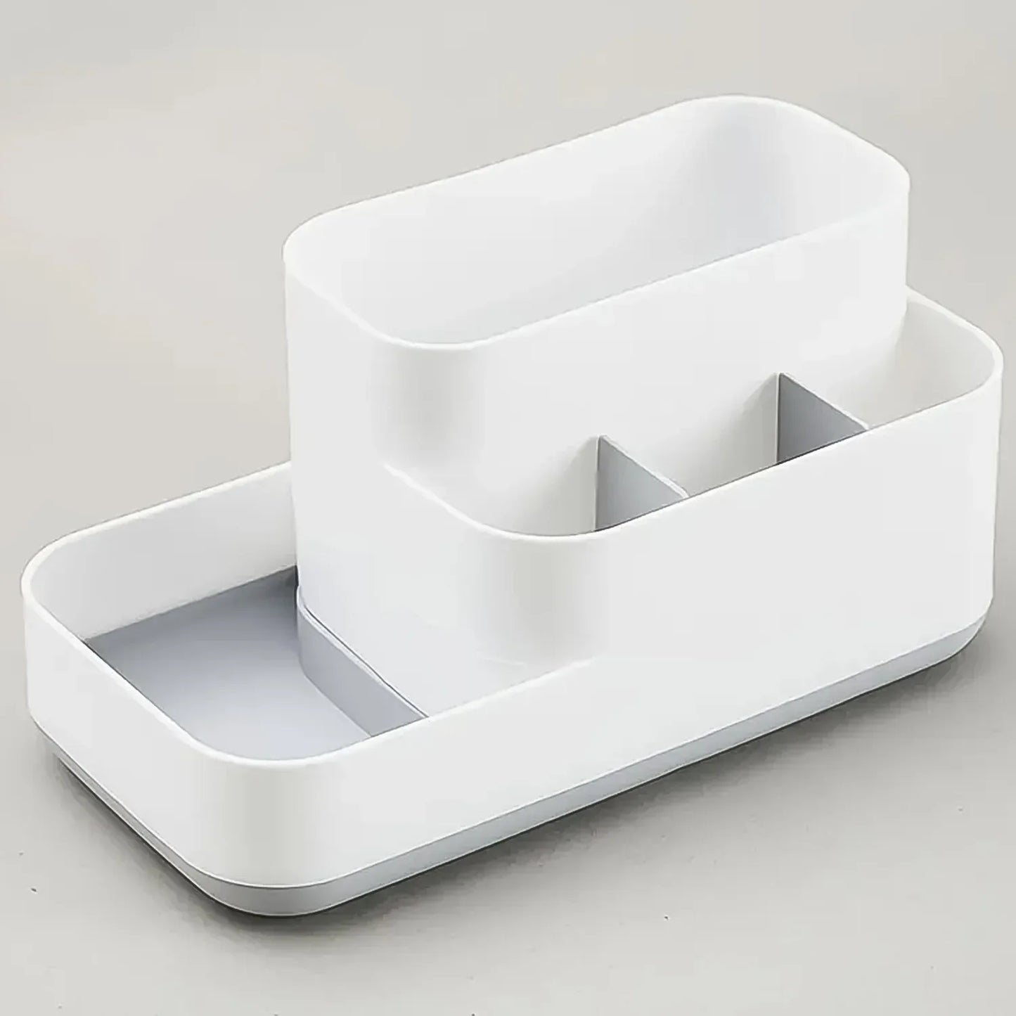 Plastic Multipurpose 5 Compartment Bathroom Desk Organizer Holder (1 Pc) - Zidbik