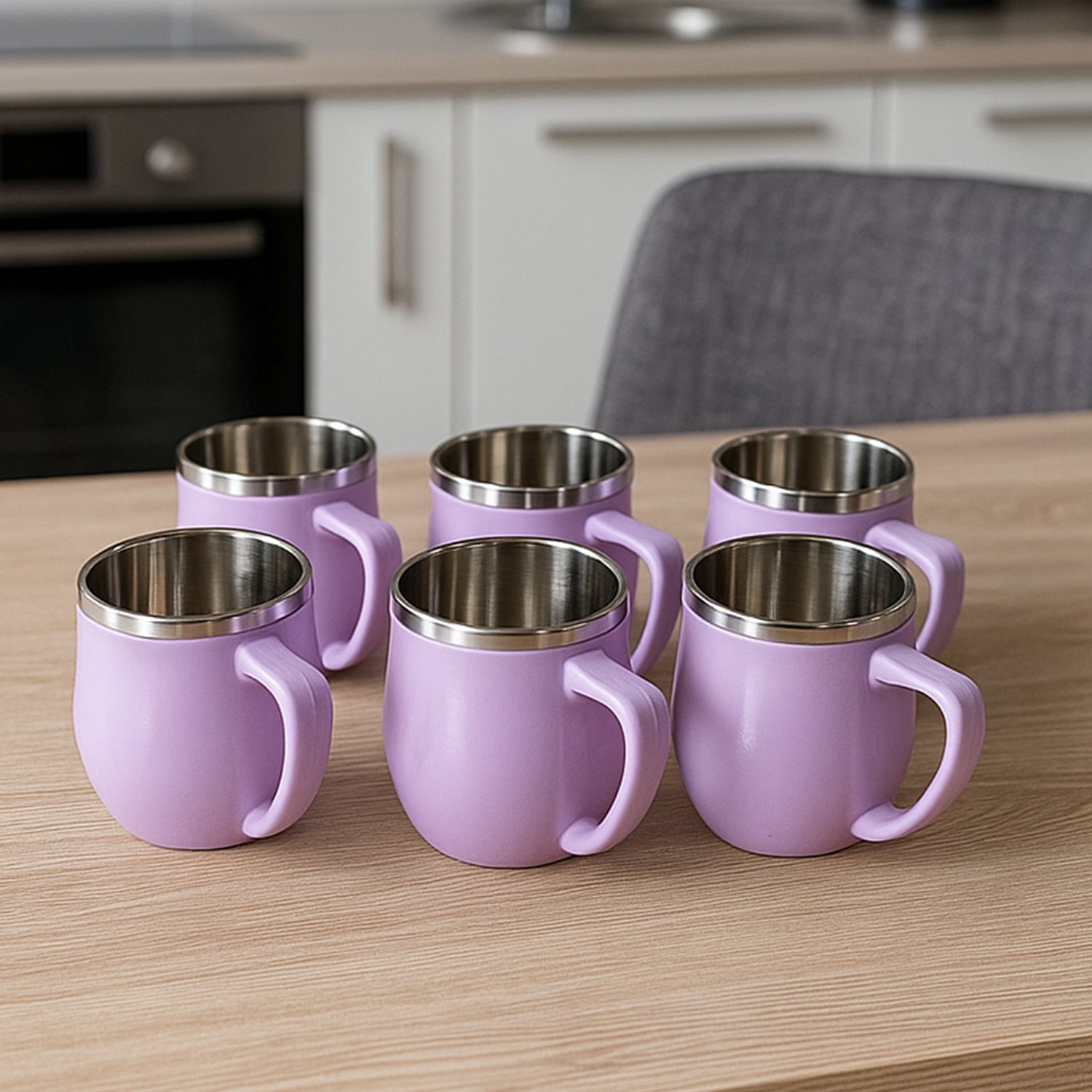 Apex Chit-chat Double Wall Stainless Steel Mug Set (6pc200ml) Approx - Zidbik