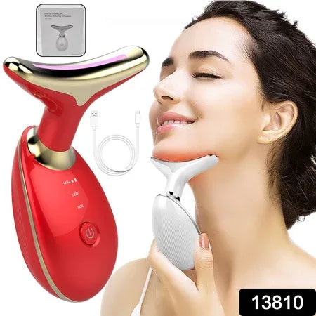 Electric Face Massager Wrinkle Remover Led Photon Face Beauty Device (1 Pc) - Zidbik