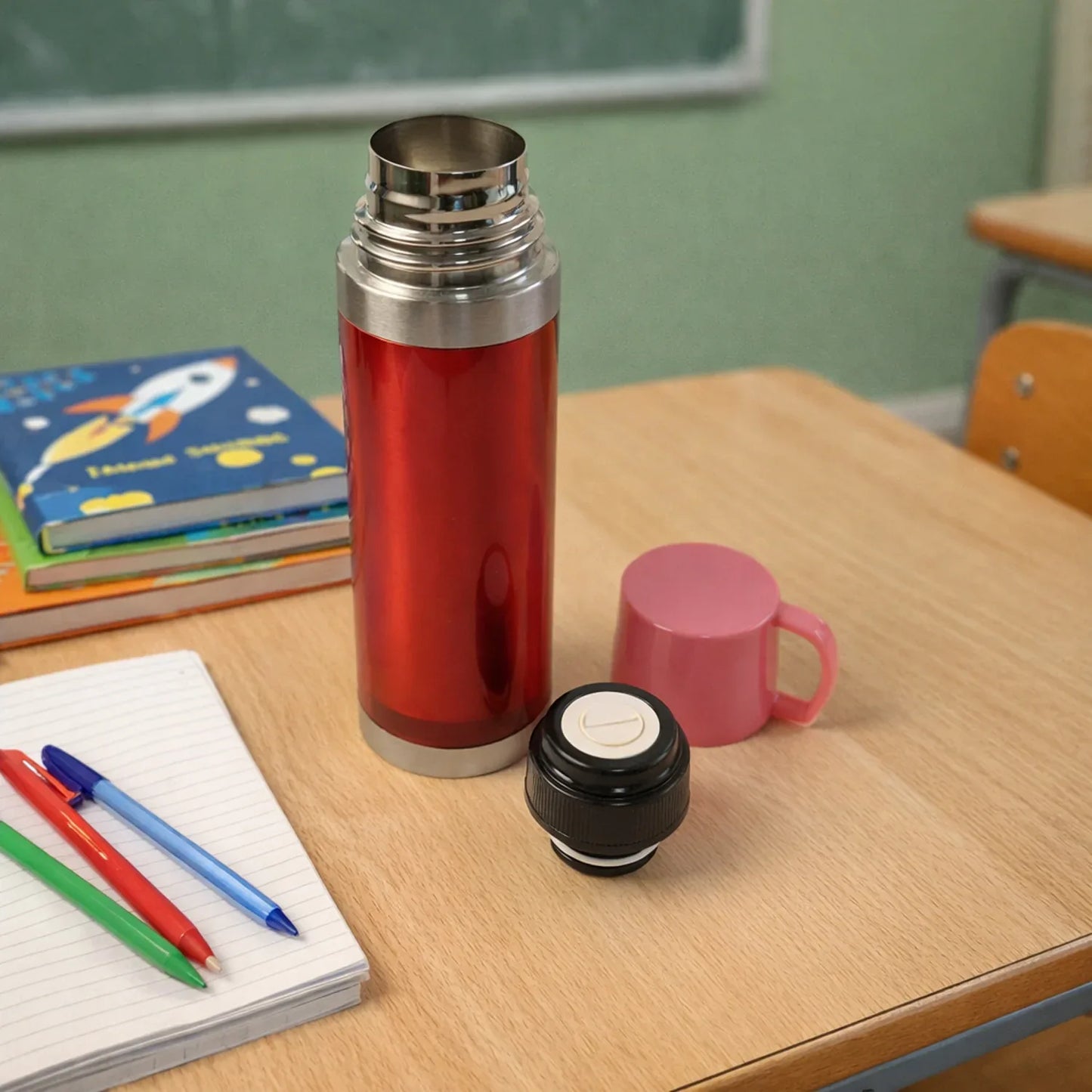 Insulated Travel Mug Bottle With Handle Lid (500 Ml) - Zidbik