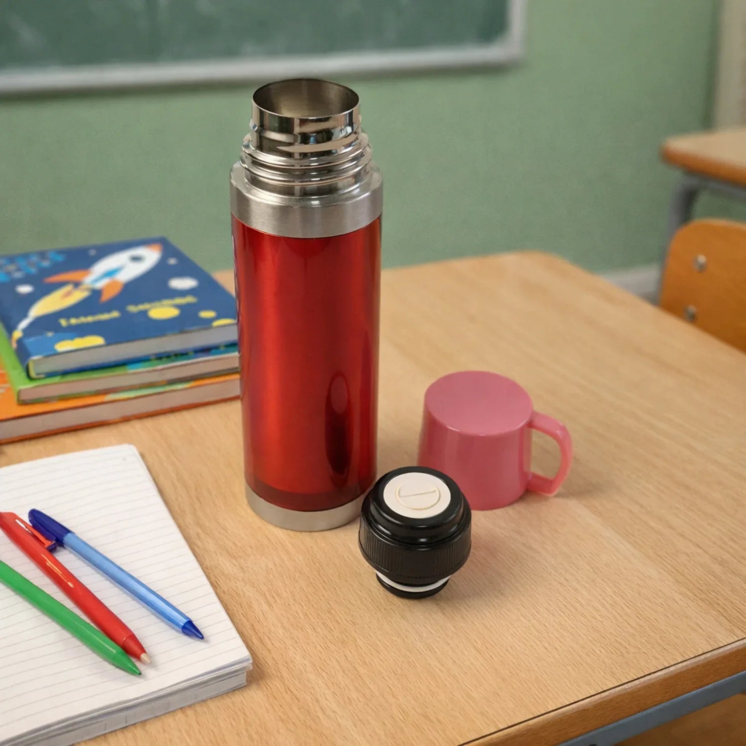 Insulated Travel Mug Bottle With Handle Lid (500 Ml) - Zidbik