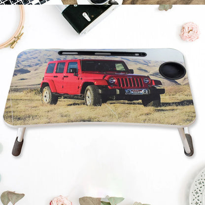 Multi-purpose Laptop Desk For Study And Reading With Foldable Cupholder Drawer (1 Pc Mix Catoon Design 5838 Cm) - Zidbik
