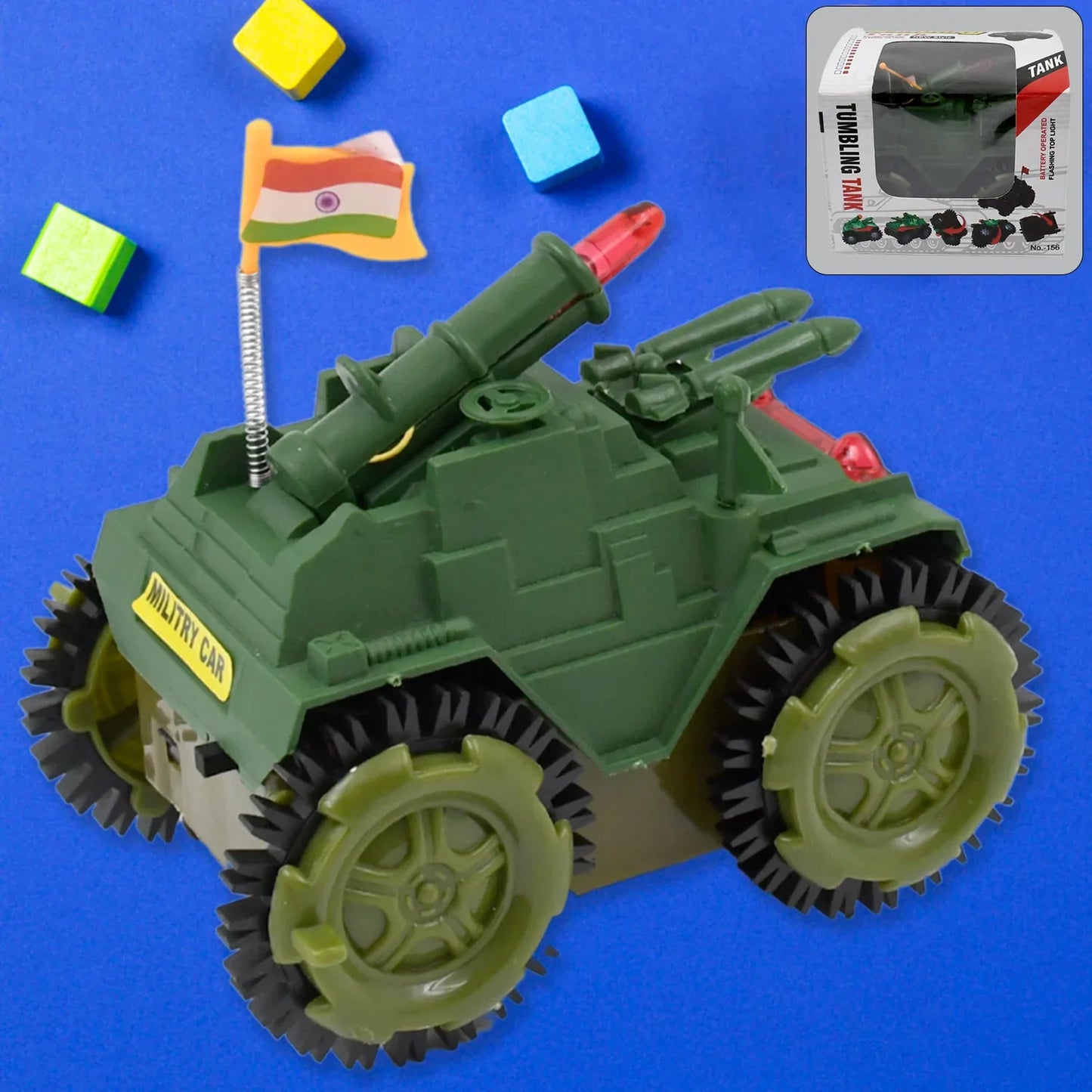 4455 Childrens Joy Tumbling Tank Toy Car - Zidbik
