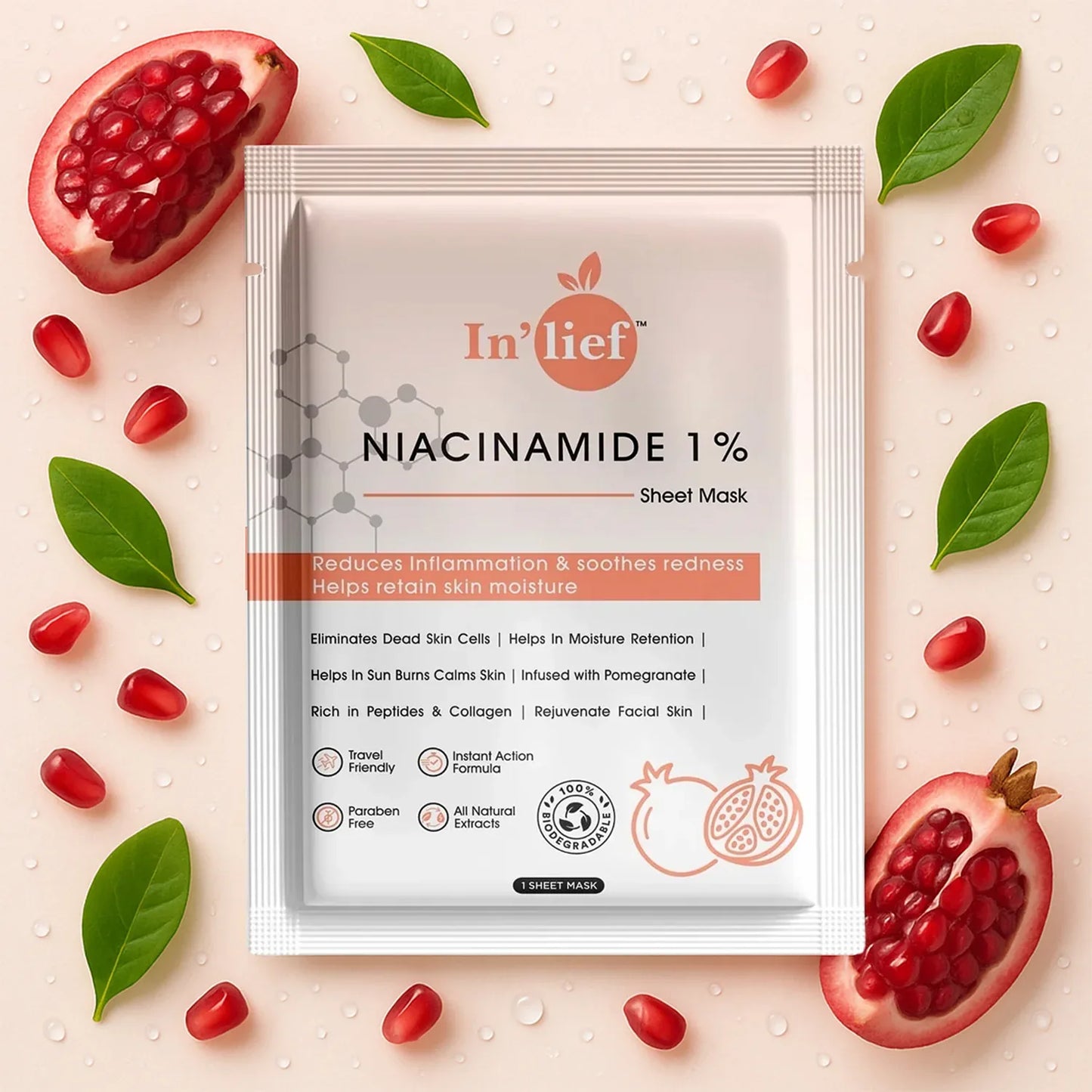 Inlief Niacinamide 1 Hydrating Calming Facial Sheet Mask (1 Pc) - Zidbik