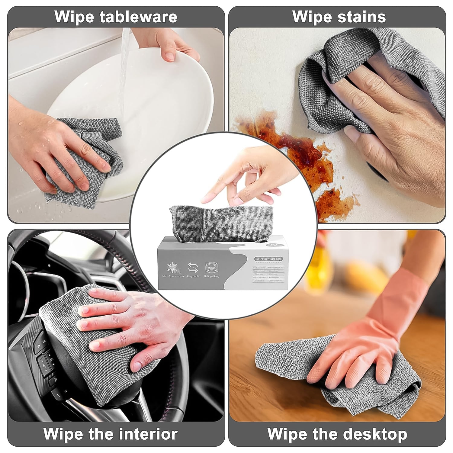 Thickened Magic Wipe Home Kitchen Car Multi-functional Cleaning Rag (20 Pc) - Zidbik