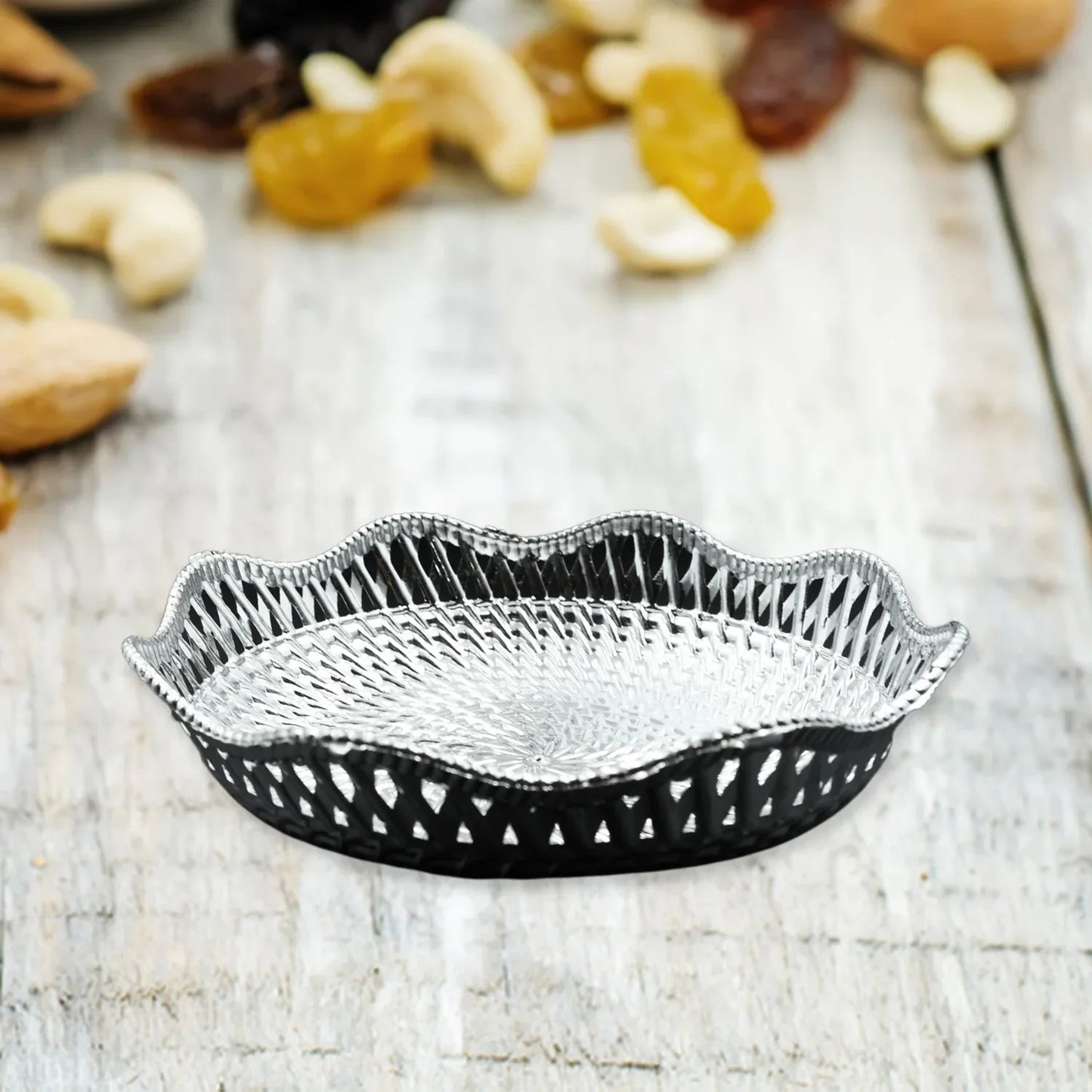 5482 Round Serving Tray Traditional Serving Tray Multipurpose Serving Tray Decorative Serving Platters Mukhwas Serving Tray (1 Pc ) - Zidbik