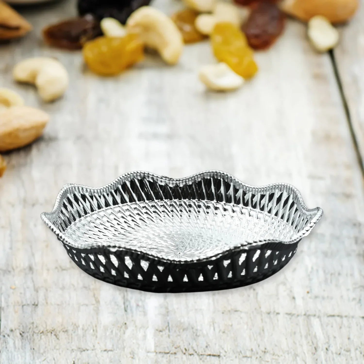 5482 Round Serving Tray Traditional Serving Tray Multipurpose Serving Tray Decorative Serving Platters Mukhwas Serving Tray (1 Pc ) - Zidbik