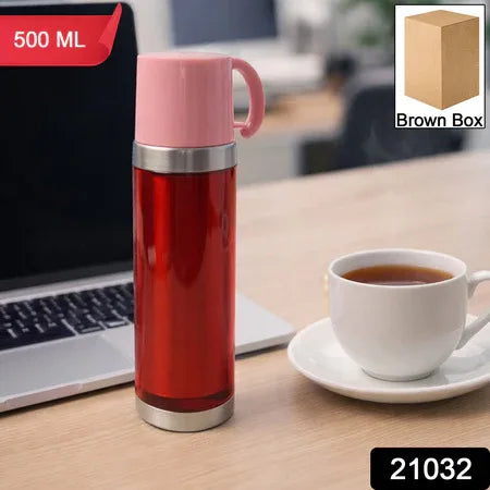 Insulated Travel Mug Bottle With Handle Lid (500 Ml) - Zidbik