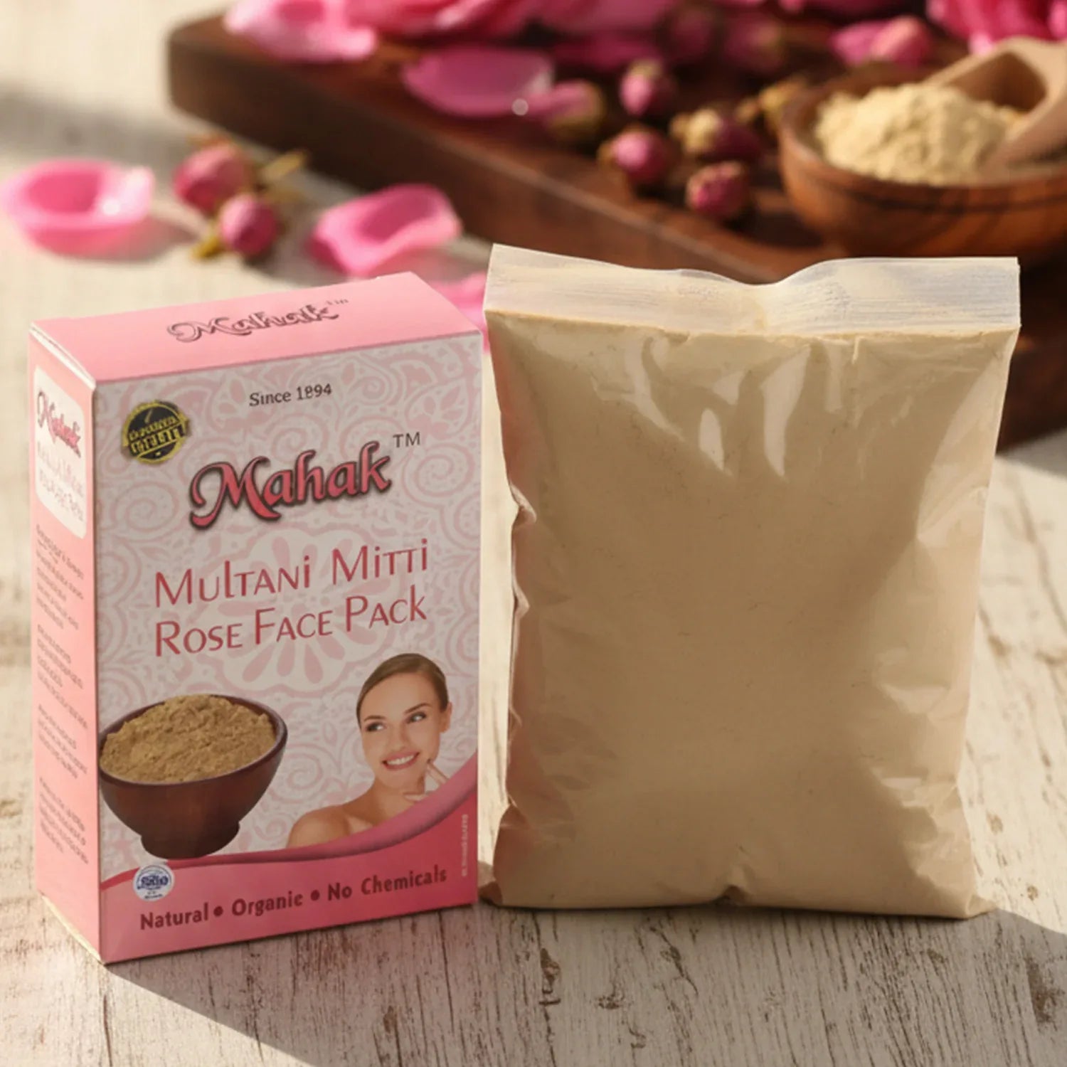 Herbal Multani Mitti Rose Based Face Pack 80 Gm - Zidbik