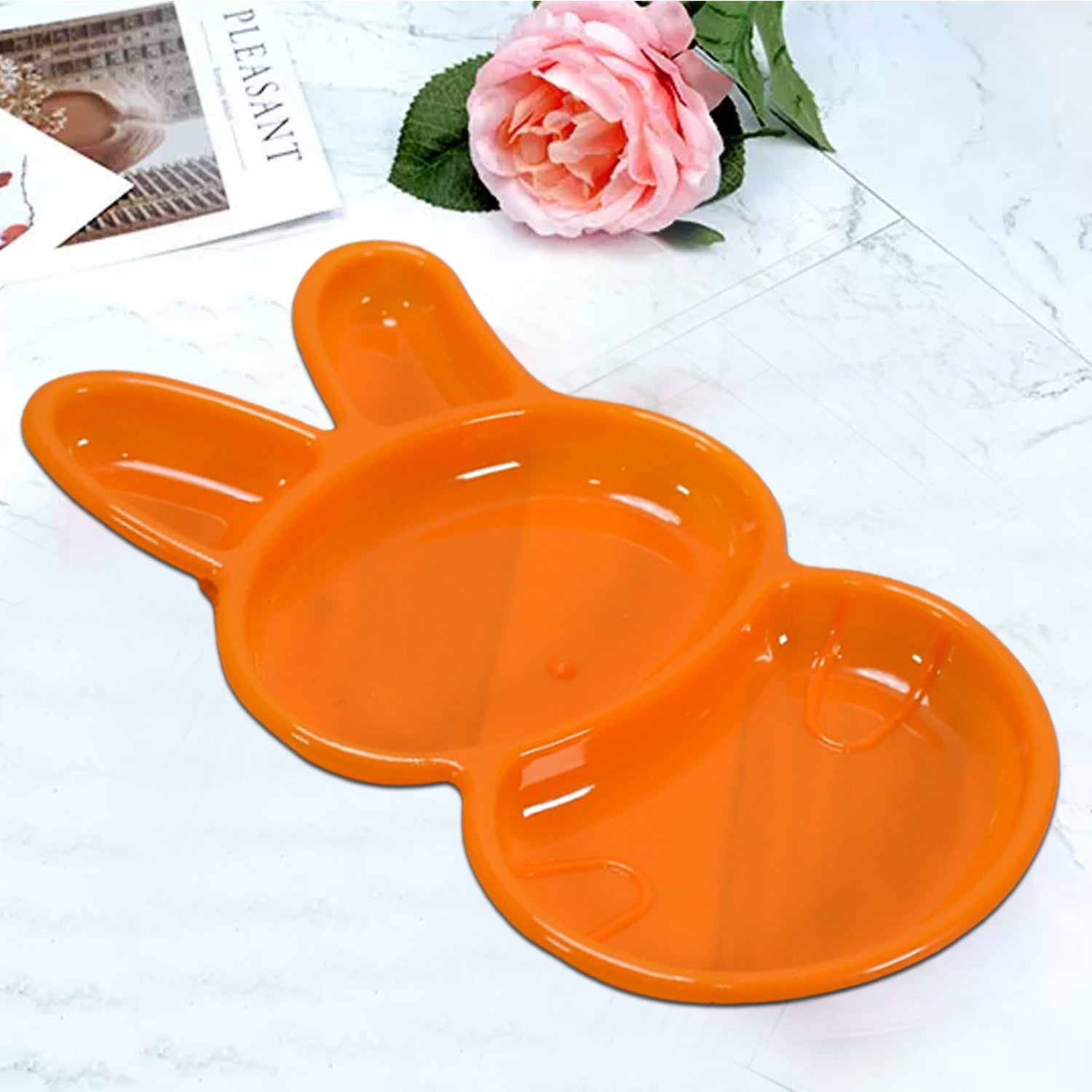 7101 Rabbit Shape Dish 6 Pcs For Kids (Multicolor) - Zidbik