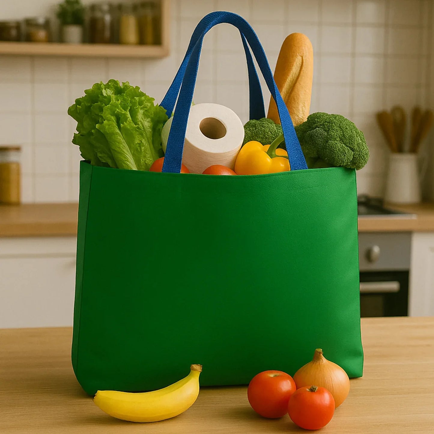 Eco-friendly Large Shopping Tote Bag 62x44cm (Mixcolor 1 Pc) - Zidbik