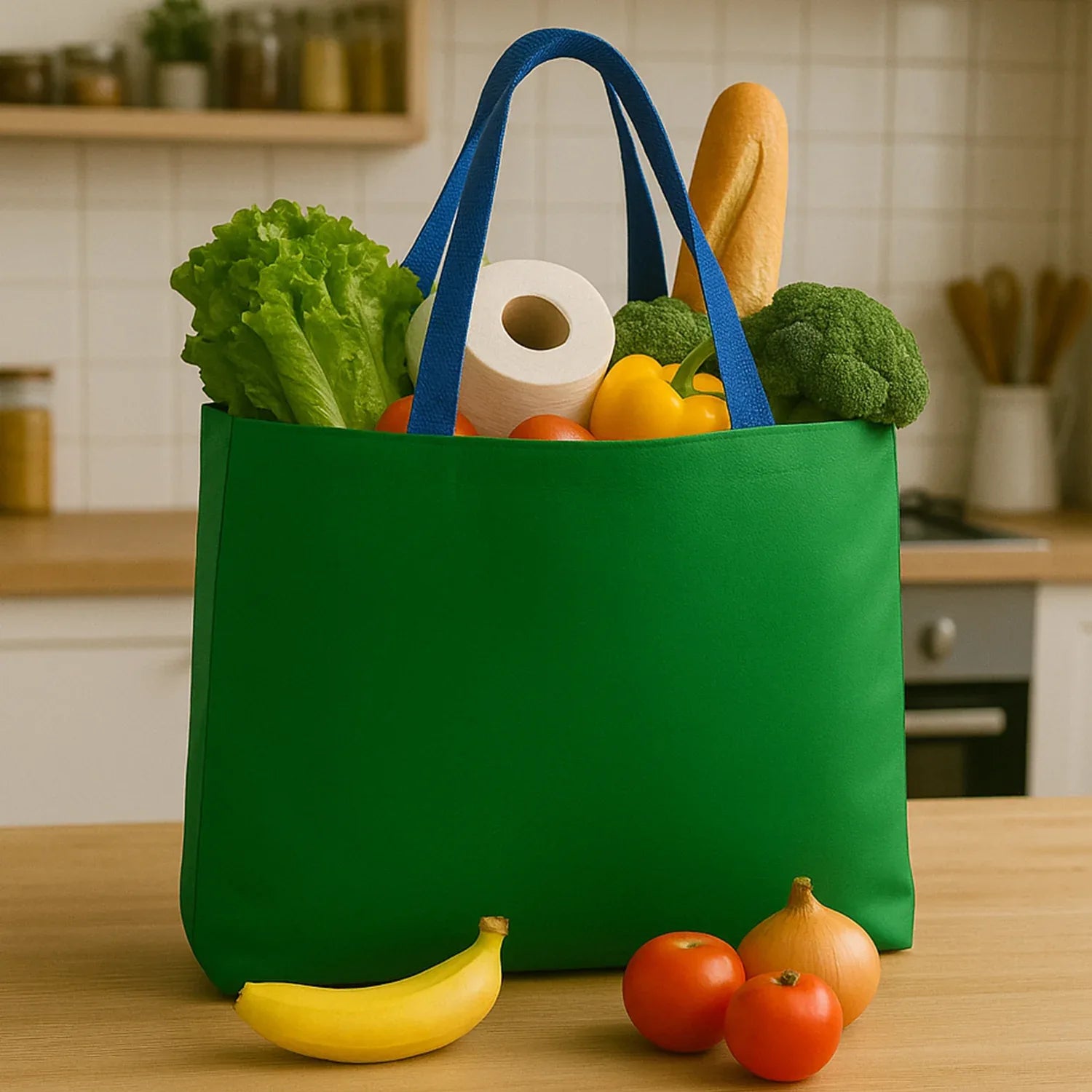 Eco-friendly Large Shopping Tote Bag 62x44cm (Mixcolor 1 Pc) - Zidbik
