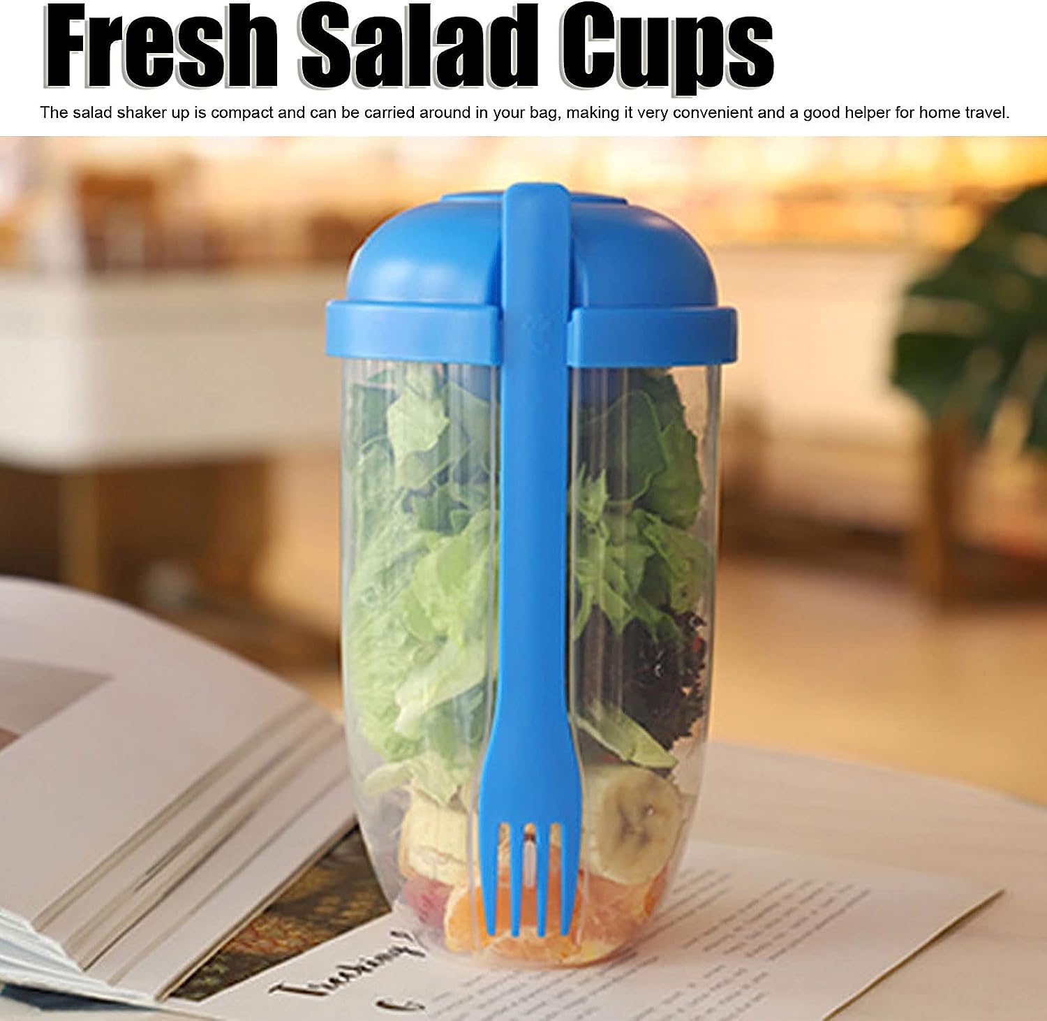 2545 Fruit And Vegetable Salad Cups Easy Clean Salad Mixing Cup For Business People For Business Travel (1pc) - Zidbik