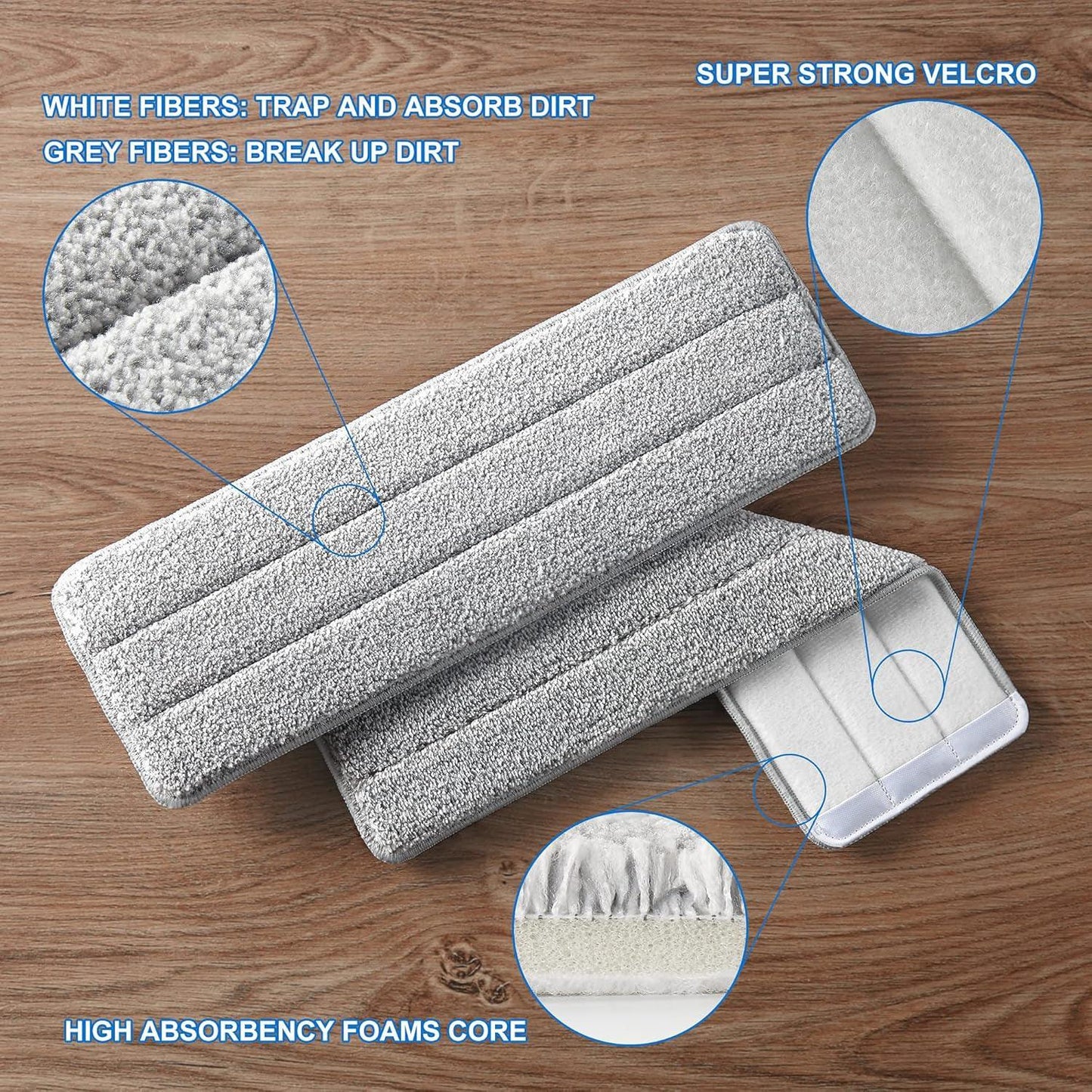 Reusable Microfiber Mop Pad Replacement (1 Pc) - Zidbik
