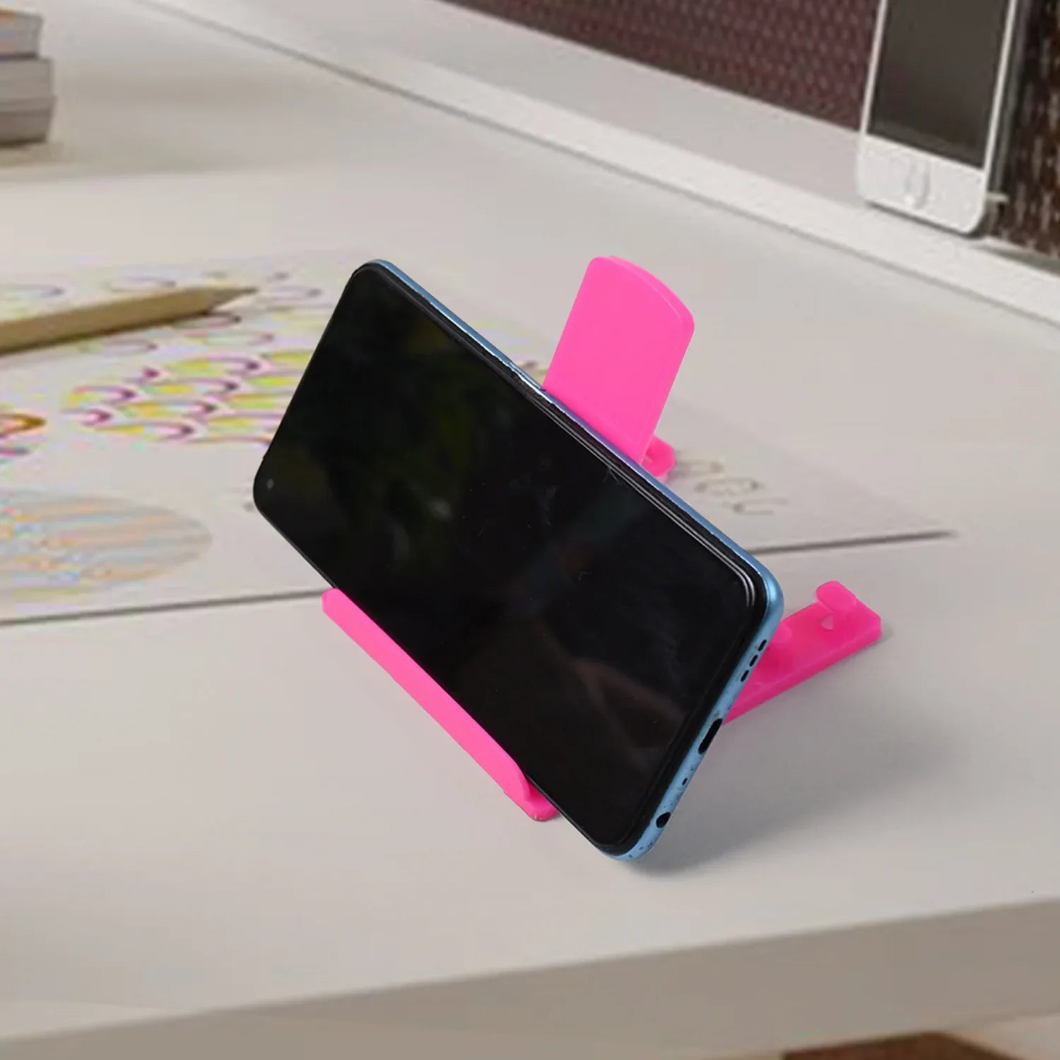 Adjustable Foldable Plastic Mobile Phone Stand Holder (1 Pc) - Zidbik