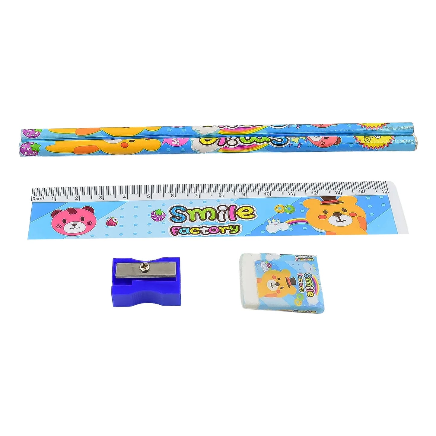 4580 Cartoon Wooden Pencil Set For Kids Boys Return Gifts Birthday Party Space Stationary Set Pencil Eraser Sharpener Combo Kit For Kids Boys - Zidbik