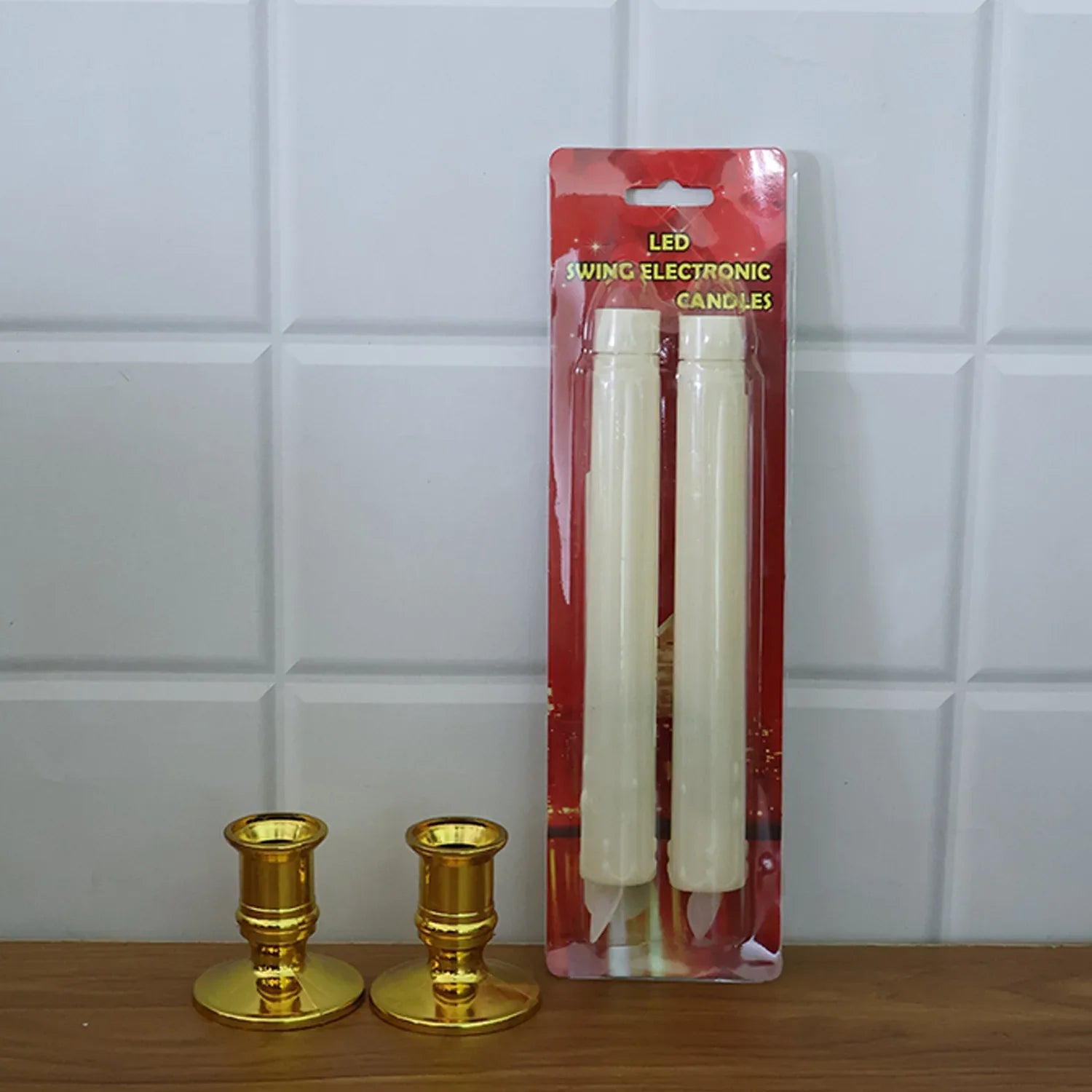 Set Of 2 Led Flameless Taper Candles - Zidbik
