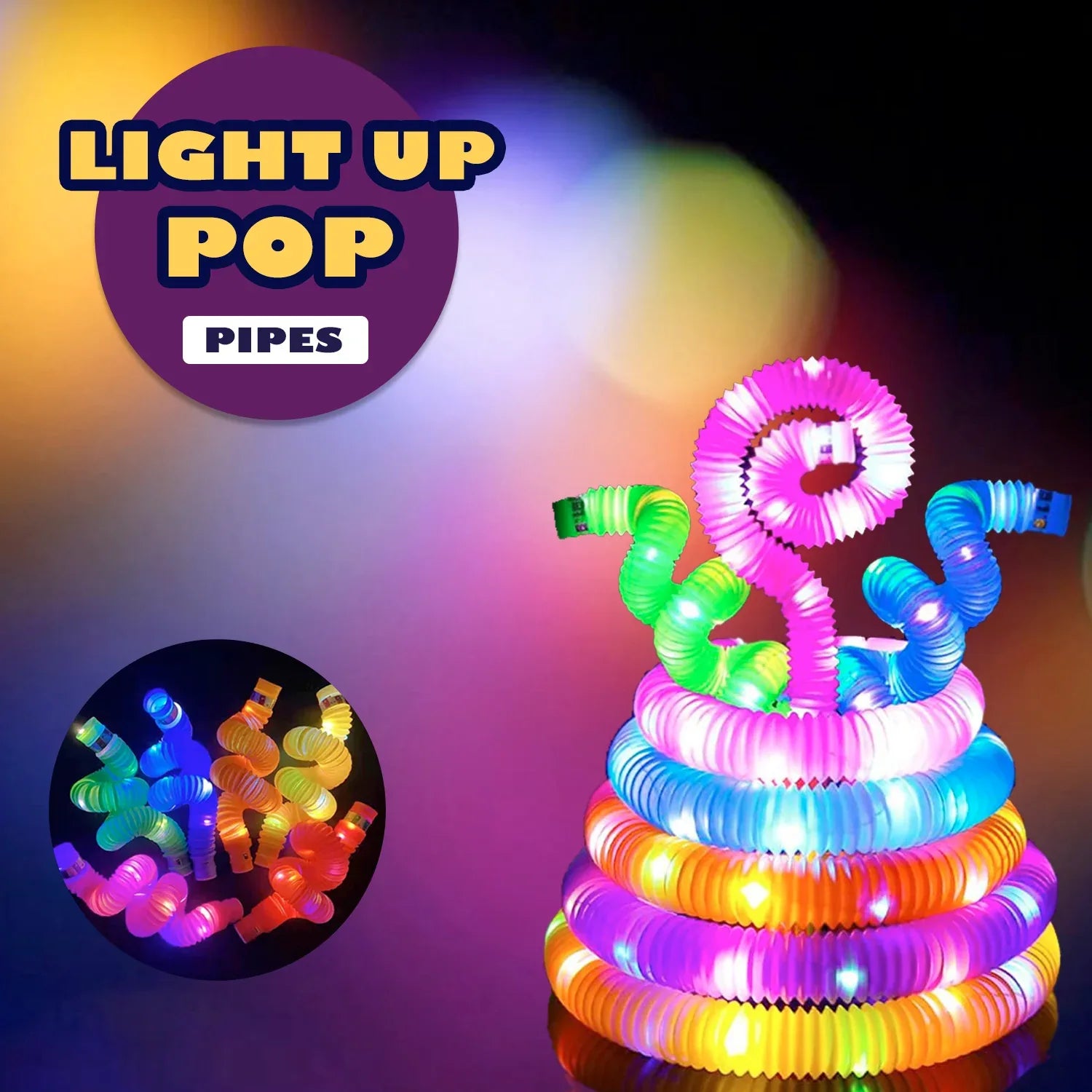 8055 Mini Pop Tubes Colourful Tubes Sensory Toys Stretch Pipe Toy Fidget Tube Toys Pull Tubes Fidget Toys Sensory Stretch Tubes Fun Tubes For Autism Children Kids Adult Reduce Anxiety (Pack Of 12) - Zidbik